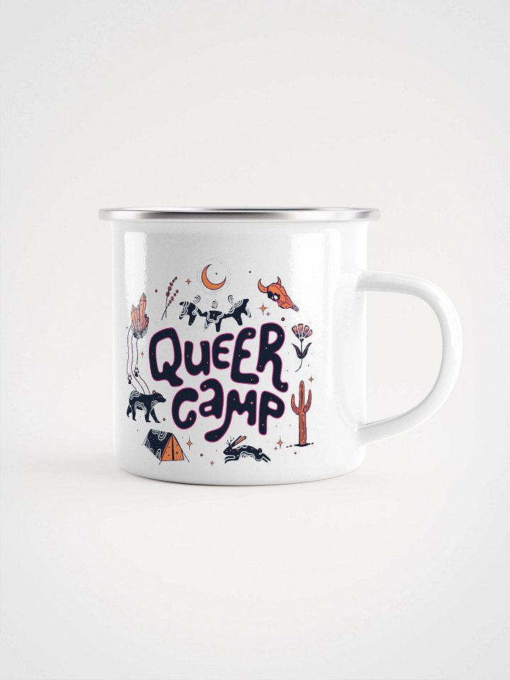 Queer Camp 2026 Enamel Mug product image (1)