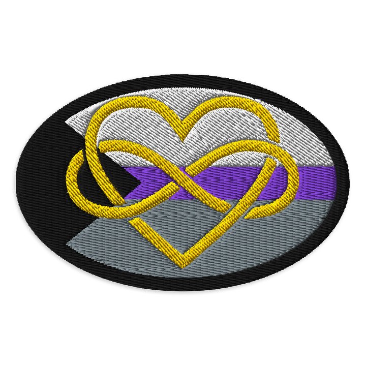 Demisexual Poly Infinity Heart Patch - Oval product image (1)