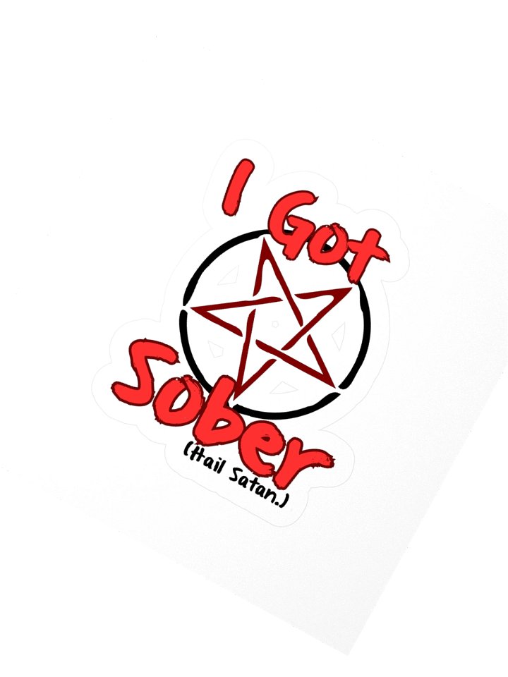 I Got Sober Hail Satan Kisscut Sticker product image (2)