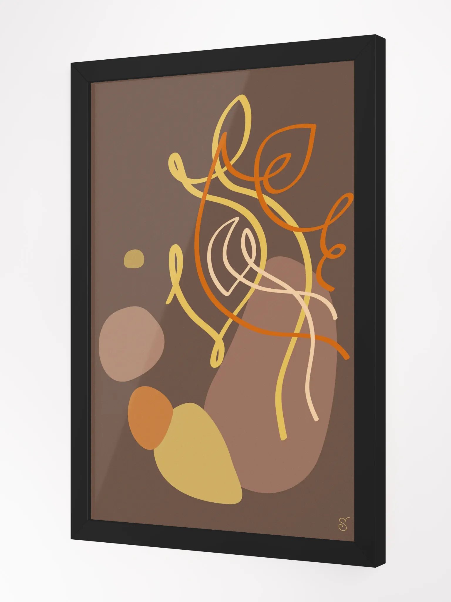 Flowing Earthy Abstract Framed Poster - Abstract Image No. 5 product image (10)