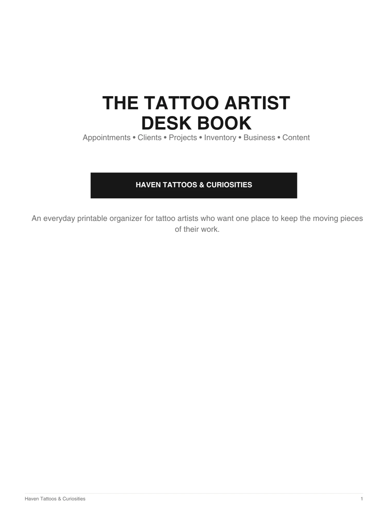 Tattoo Artist Desk Book product image (1)