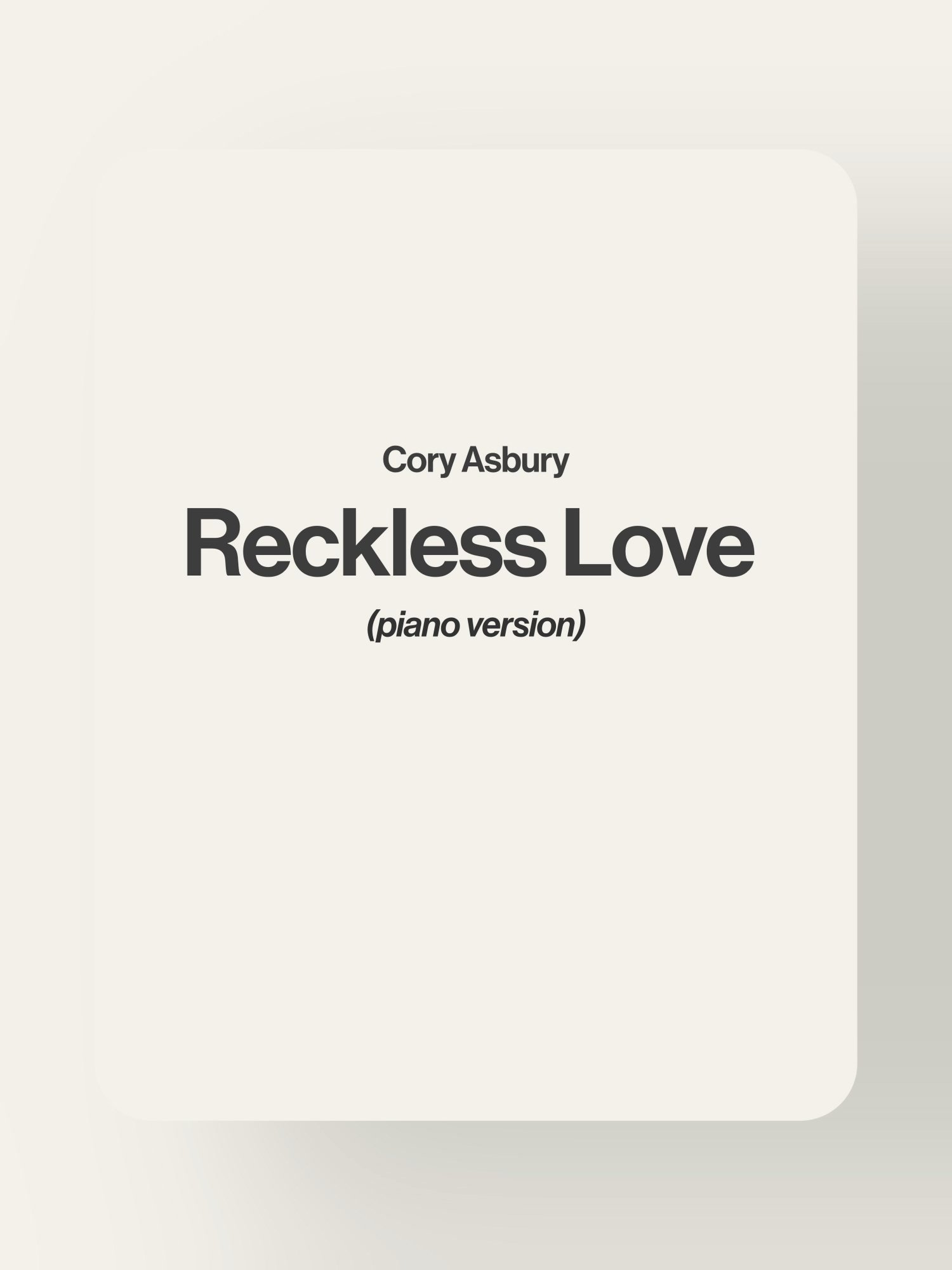 Reckless Love - Cory Asbury product image (1)