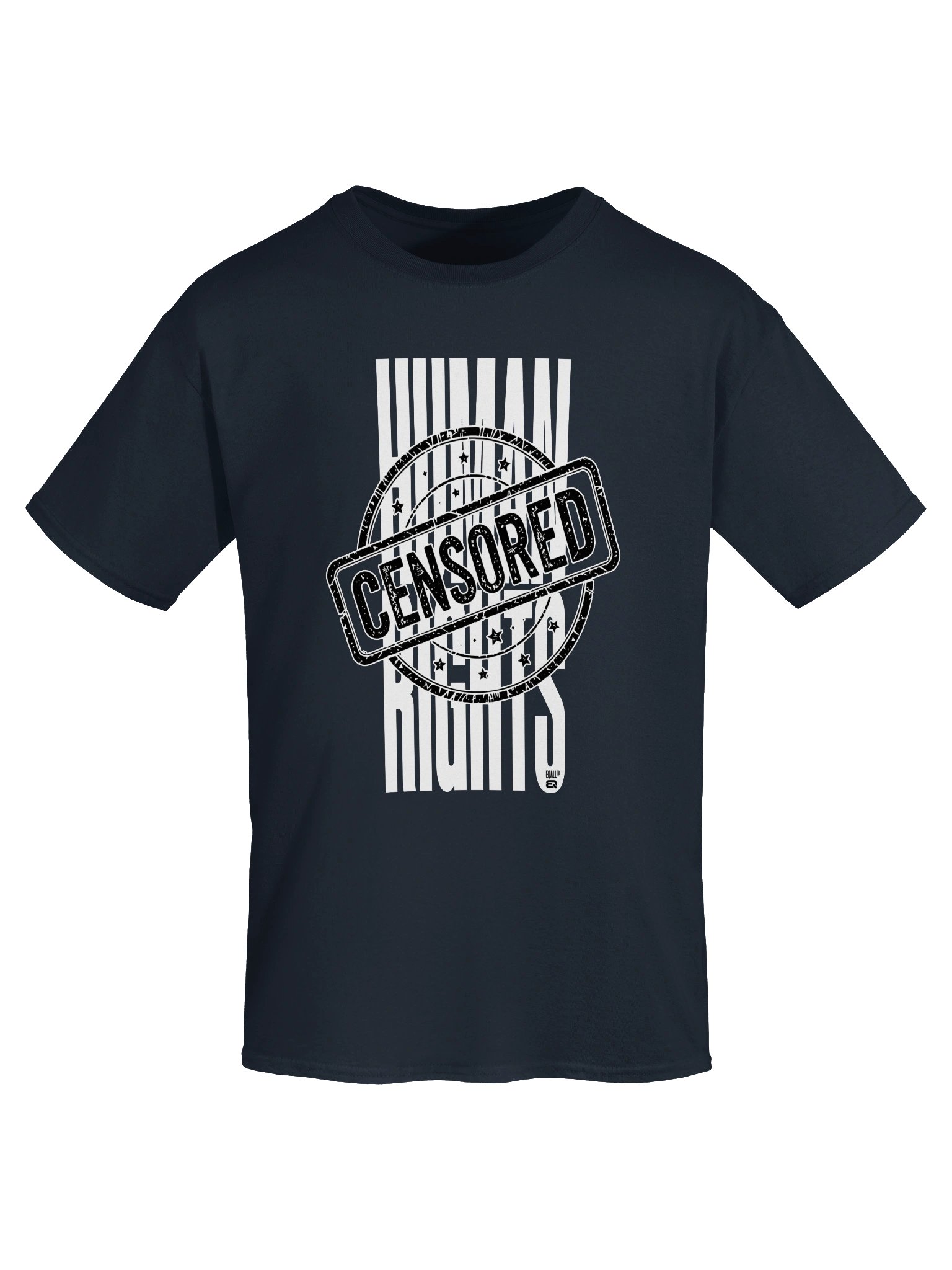 EQALL® Essentials Censored Human Rights Heavyweight 100% Cotton T-Shirt_Black / White product image (1)