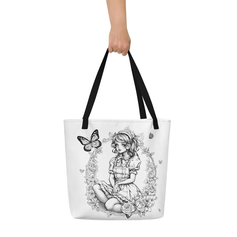 Monochrome Maid Floral Tote Bag product image (9)