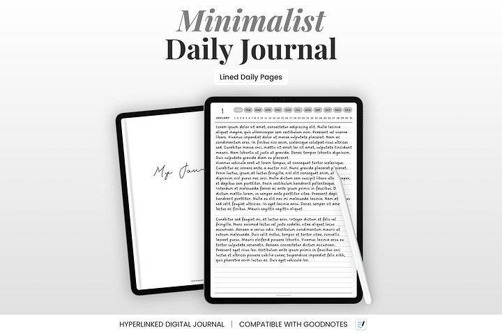 Digital Lined Journal - White product image (1)
