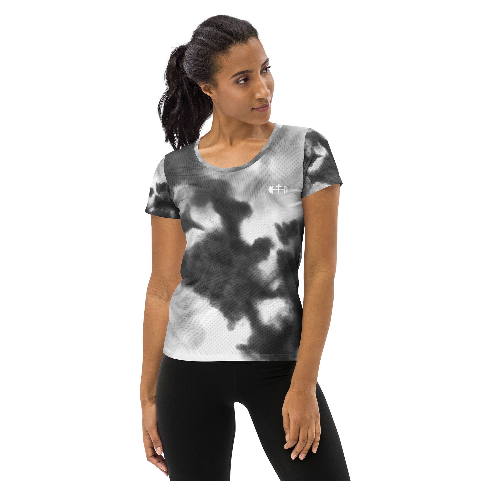 His House Womens Performance T-Shirt - B&W Tie Dye product image (1)