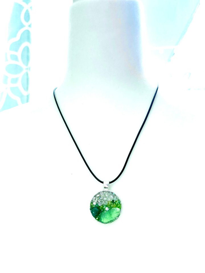 MFD-00218 | Horizon Sea Glass Pendant Necklace – Atlantic Ocean Green Handmade Bead & Sea Glass Art | Coastal Charm Jewelry by Monique Faella Designs™ product image (1)