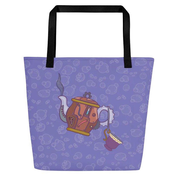 Time for Tea - Steampunk - Purple Large Tote Bag product image (1)