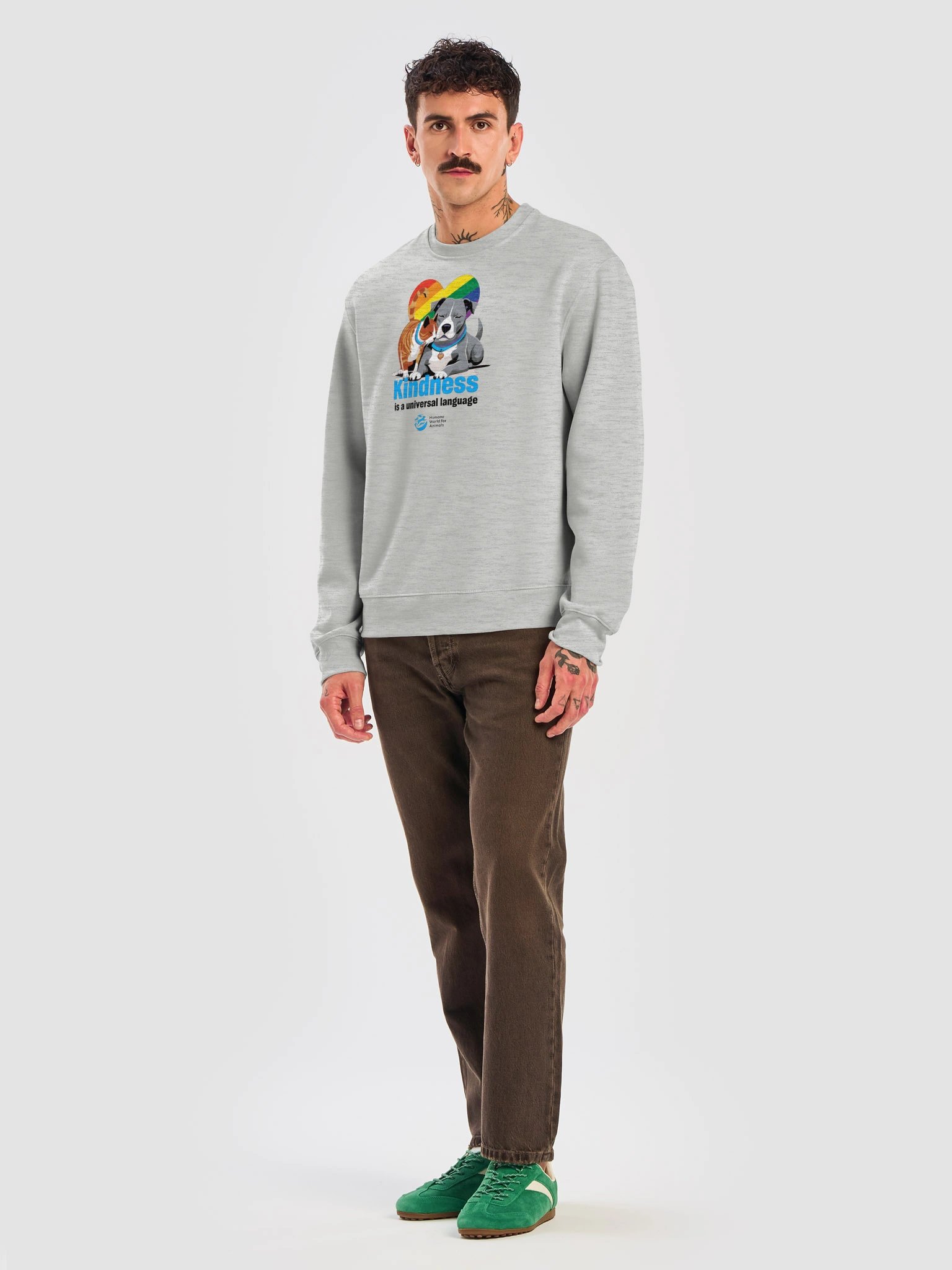 Kindness is a universal language rainbow heart - Sweatshirt product image (8)
