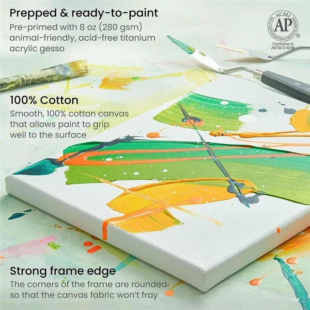 Pack of 4 White Blank Square Artist Canvas Wooden Board Frame product image (2)