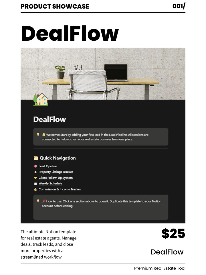 DealFlow — Real Estate Agent Notion Template product image (1)
