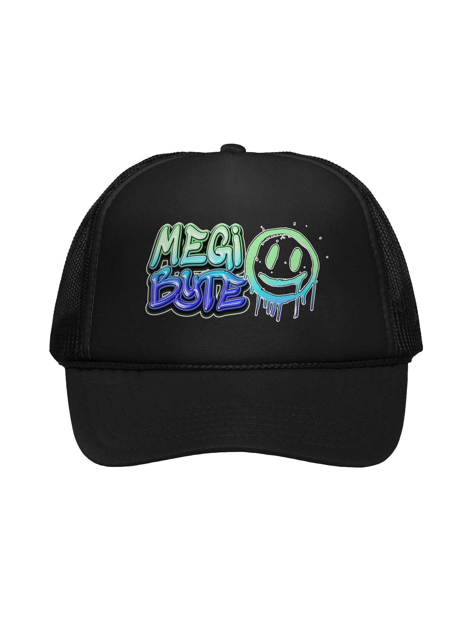 MEGIBYTE GRAFFITI TRUCKER HAT | BLUE product image (1)