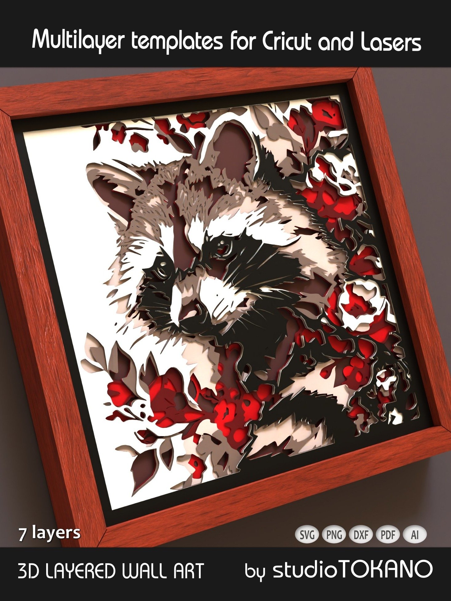 Raccoon Multi layered Shadowbox product image (2)