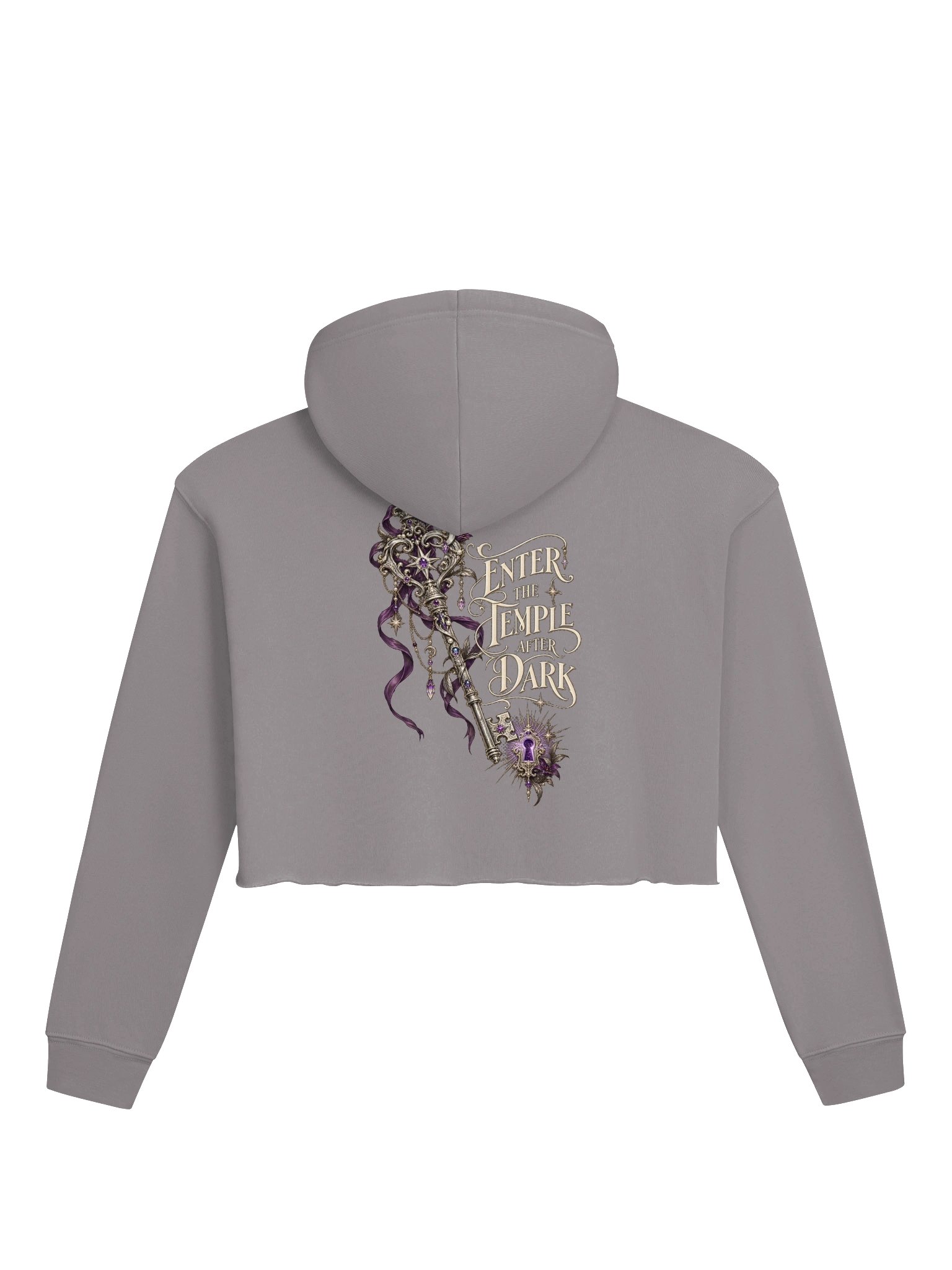 Celestial Moon Ritual — Gothic Lunar Women’s Cropped Pullover Hoodie product image (4)