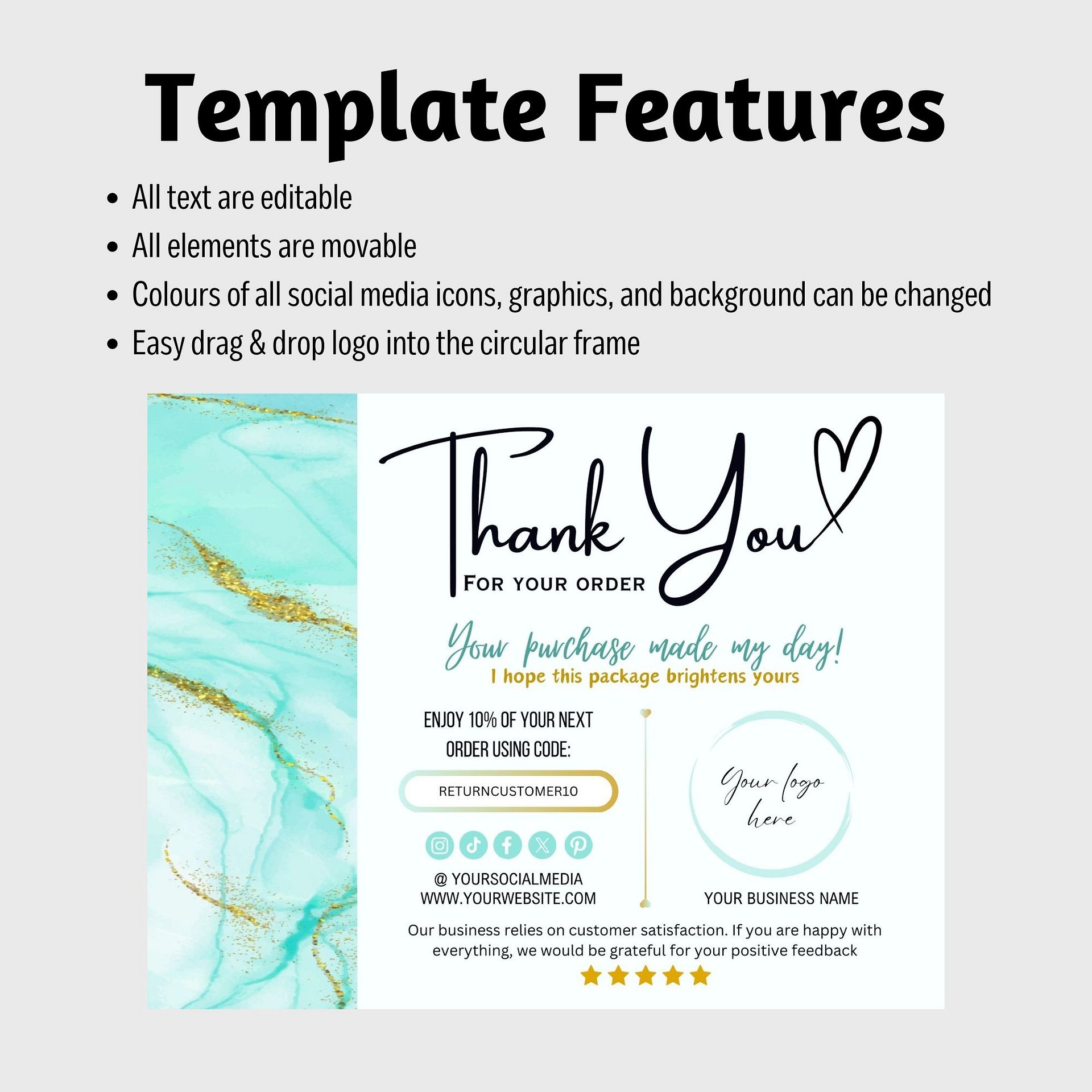 Marina - Thank You Card Template product image (7)