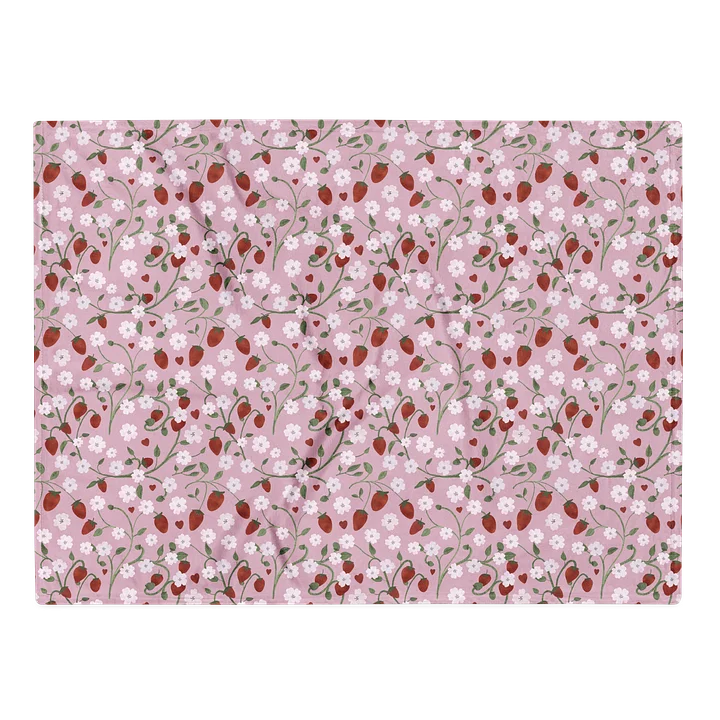 Strawberry Fields Forever Pink Throw Blanket product image (2)