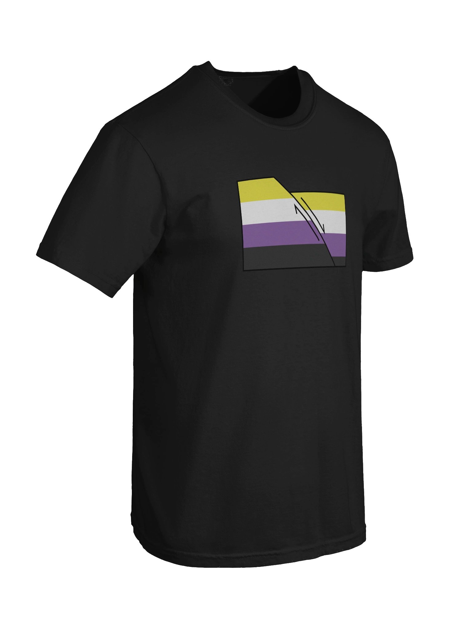 Nonbinary Faulted Pride Flag Regular Fit T product image (6)