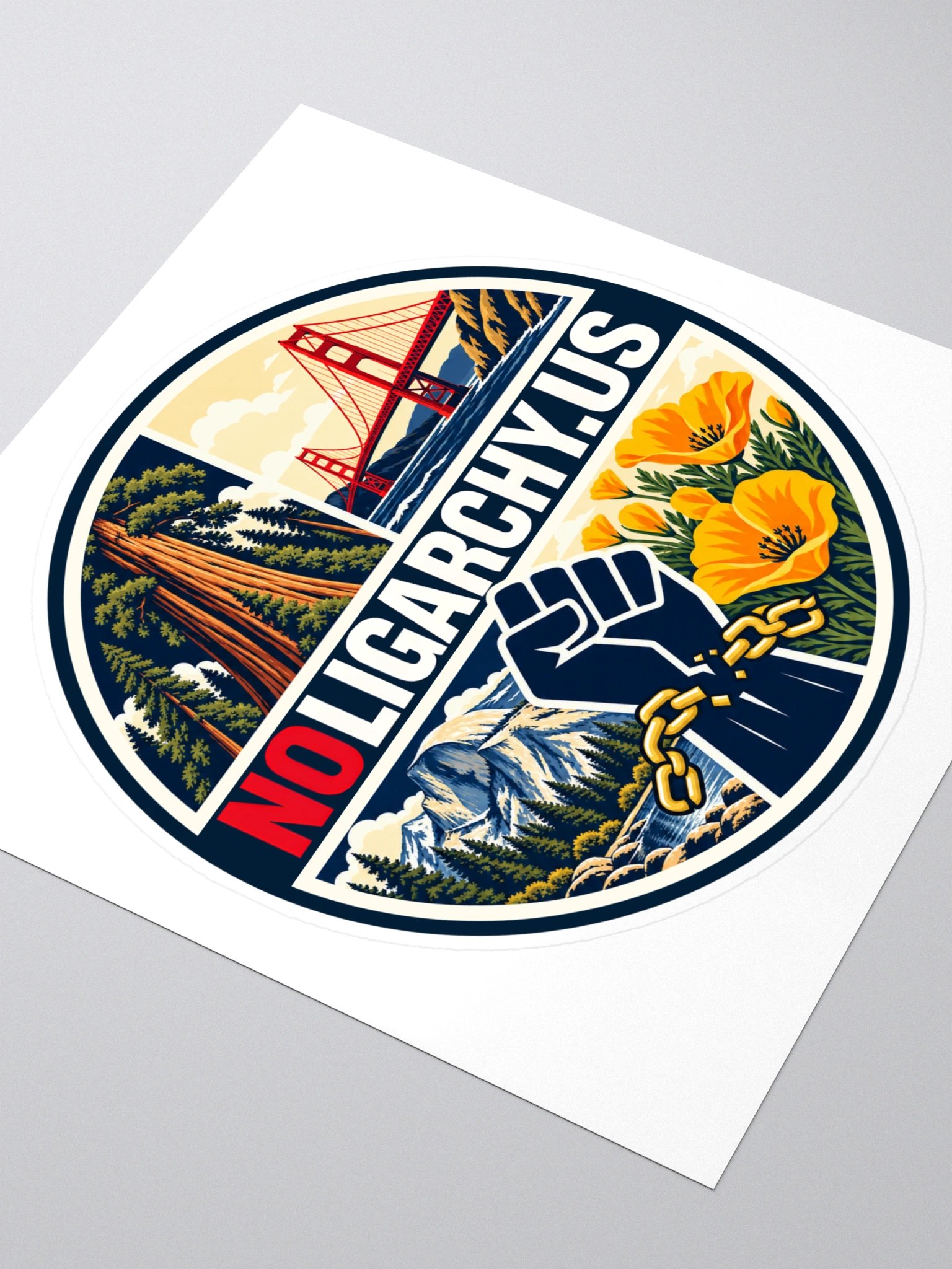 California NOLIGARCHY.US sticker product image (3)