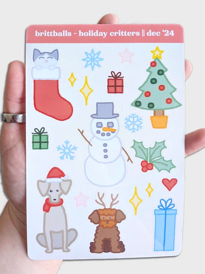 "Holiday Critters" Sticker Sheet product image (1)