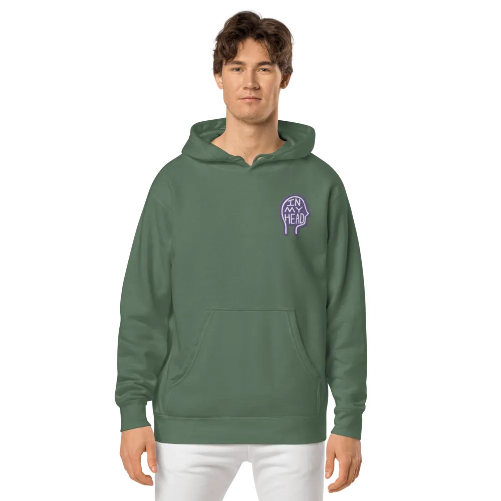 In My Head (L.C. purple bubble design 2) embroidered pigment hoodie product image (13)