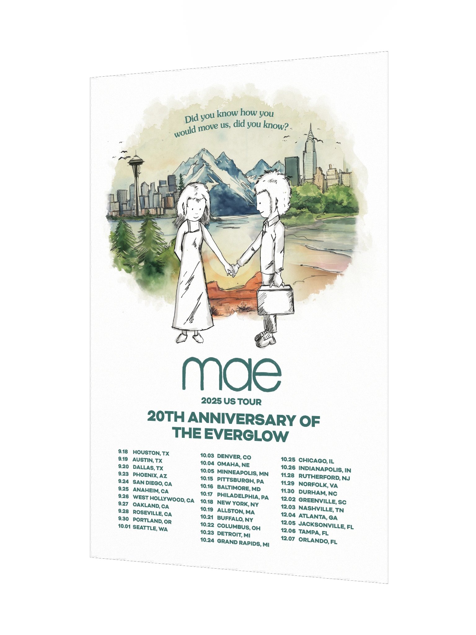 Mae - The Everglow 20th Anniversary US Tour Poster product image (3)