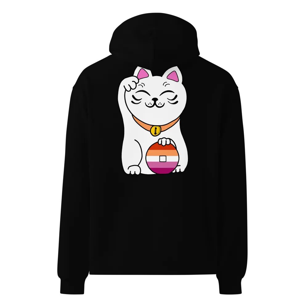 Maneki neko lesbian pride hoodie product image (6)