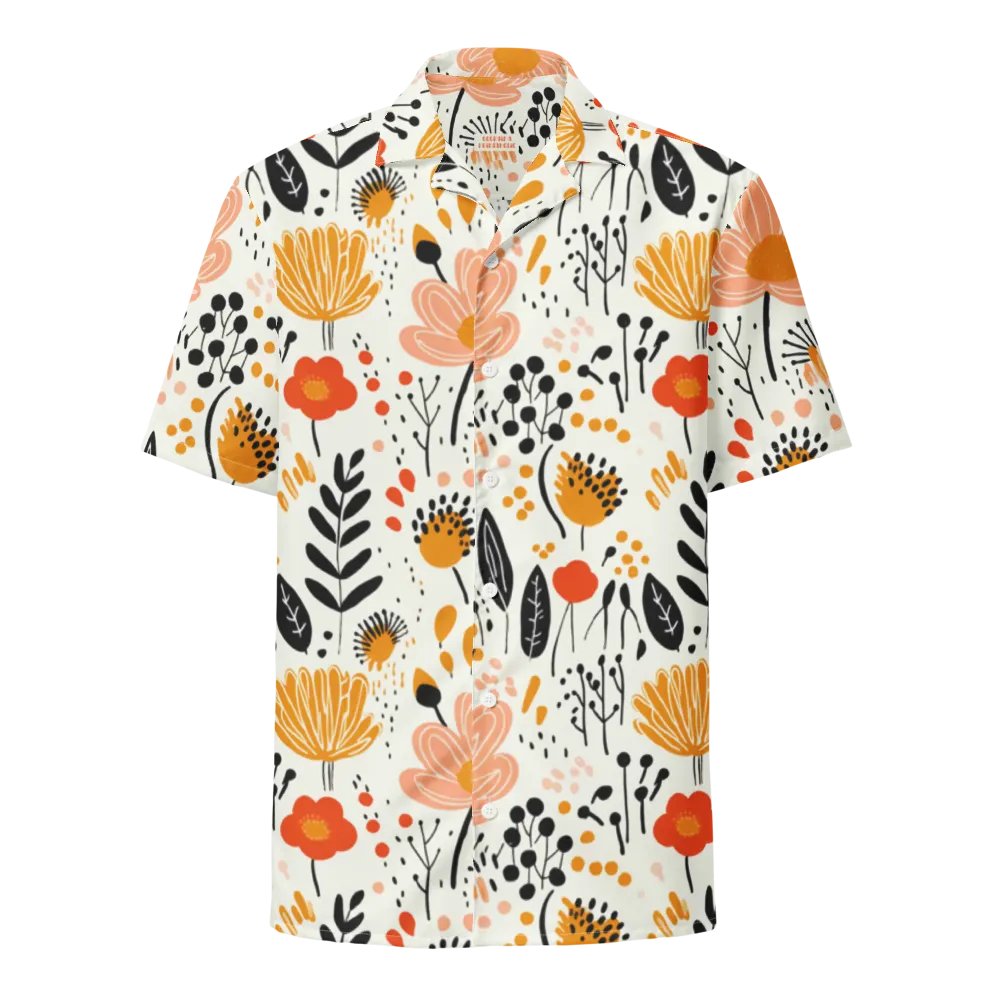 Retro Flowers Peach Hawaiian Shirt product image (1)