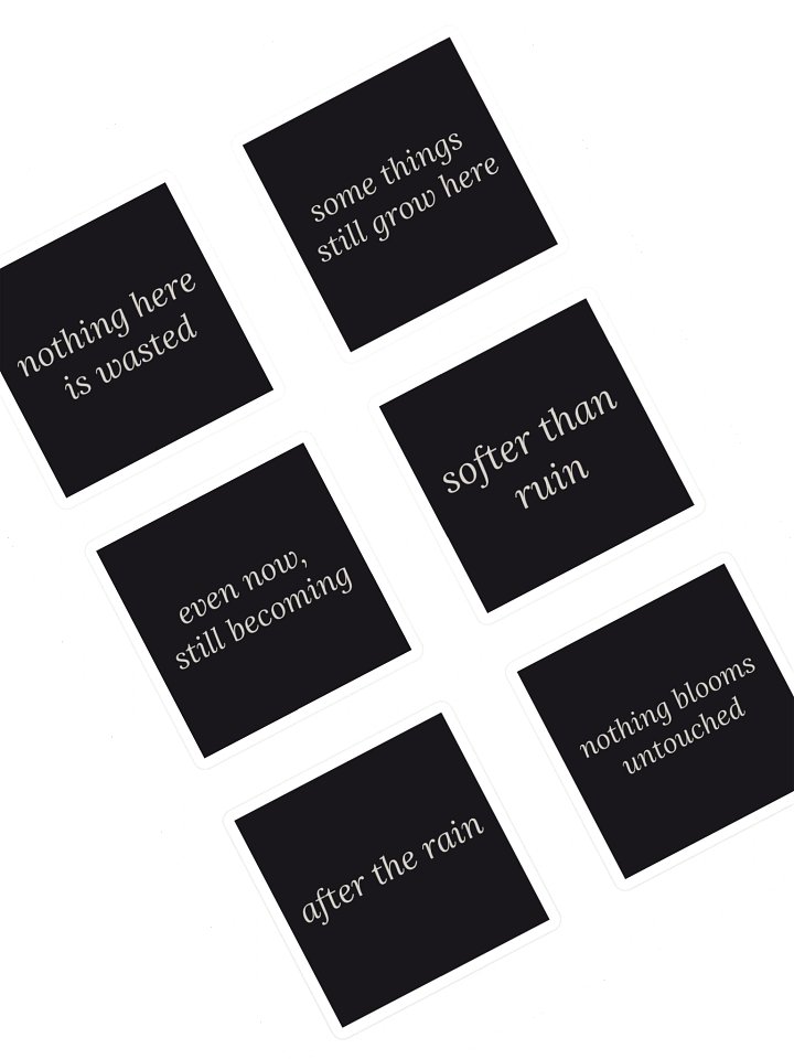 eldhollow — poetry sticker sheet | 6 stickers | eza | casa de karma product image (1)