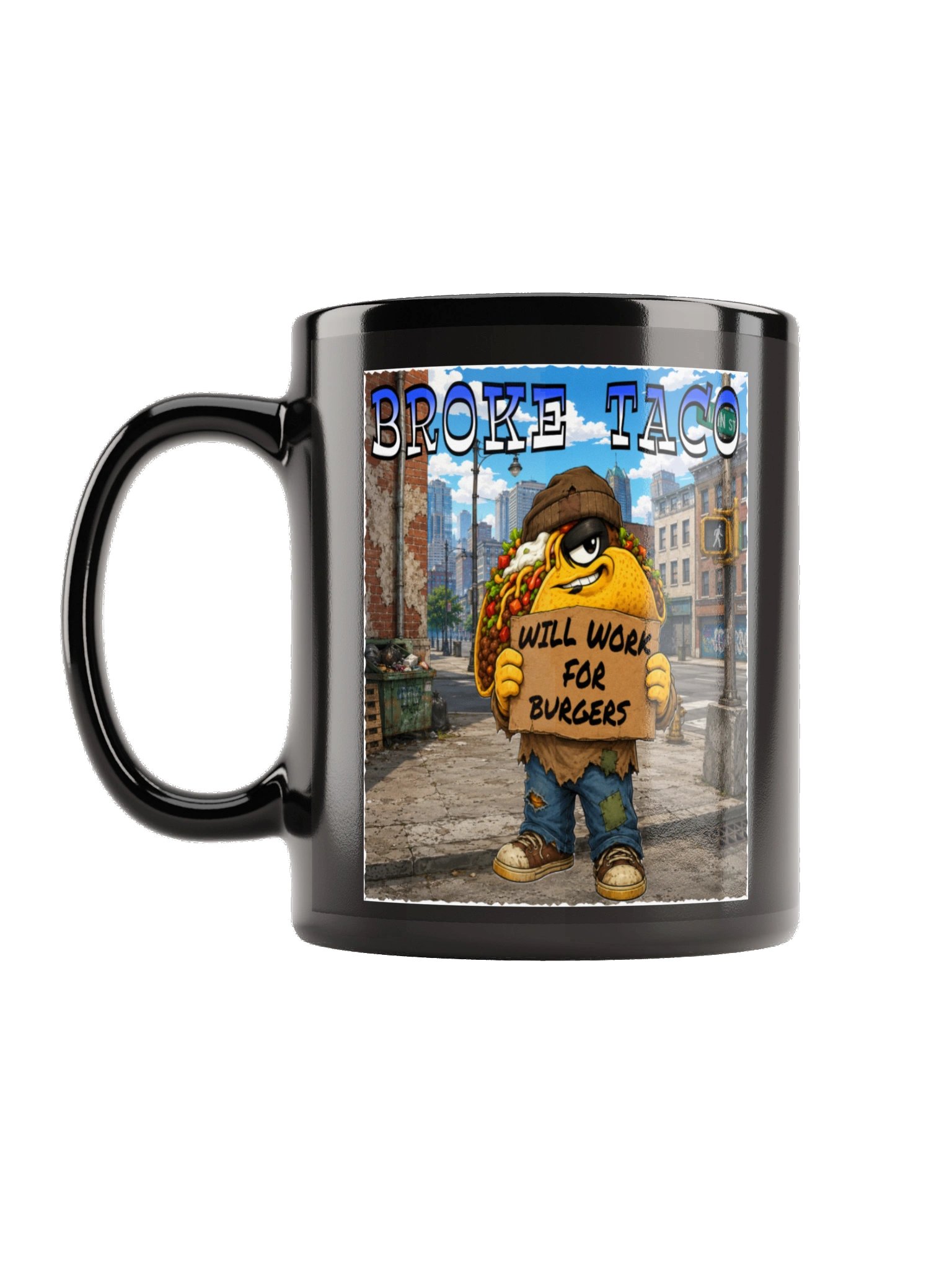 Broke Taco Black Glossy Mug - The Taco Family product image (1)