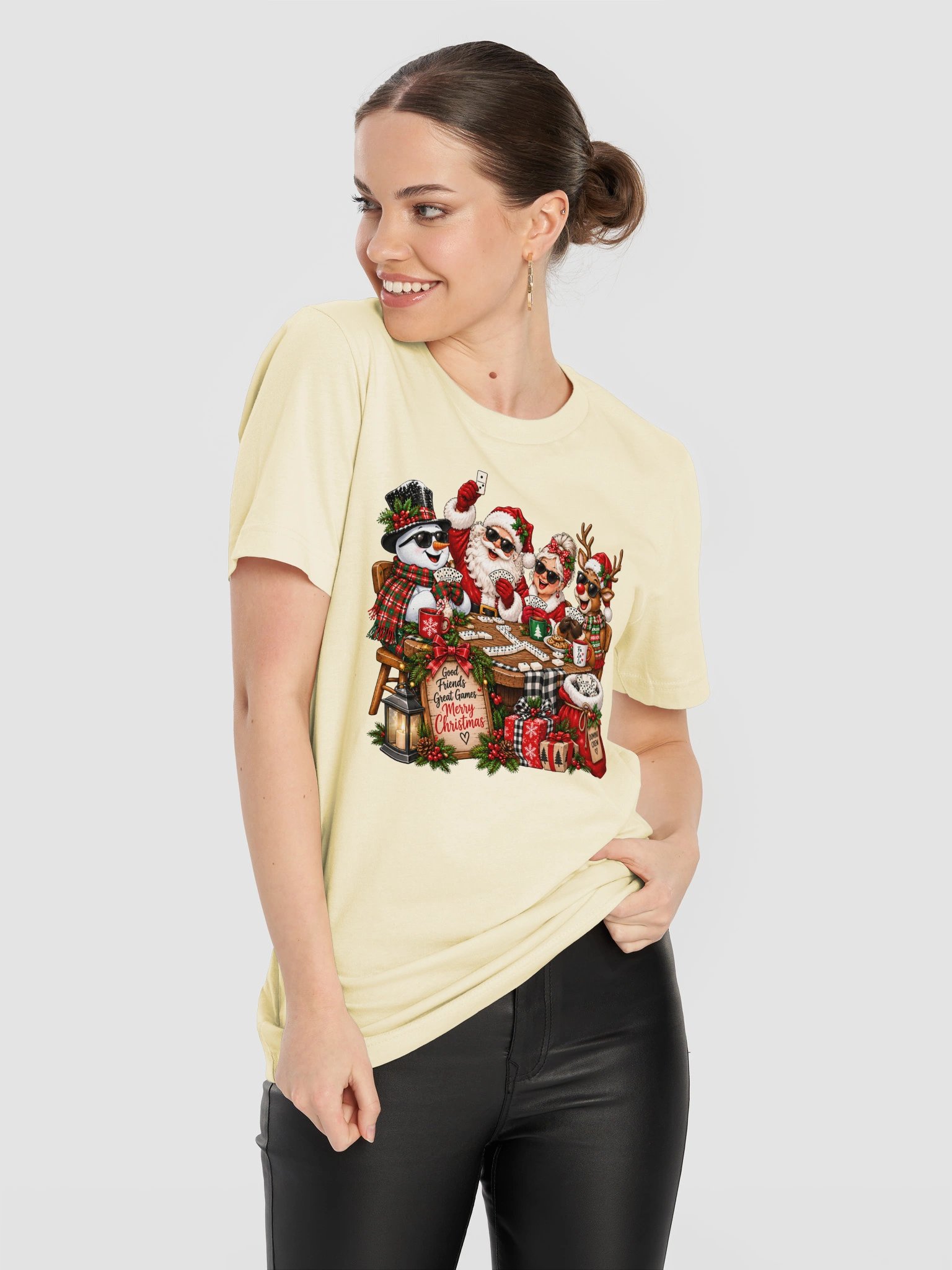 Good Friends, Great Games, Merry Christmas Domino T-Shirt product image (11)