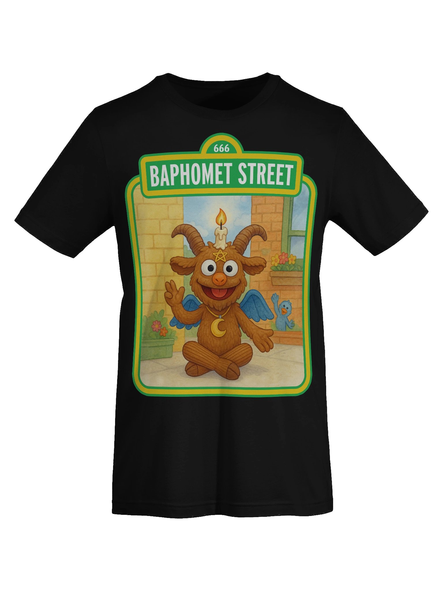 Baphomet Street: Where Horns Meet Hugs Parody Tee product image (71)