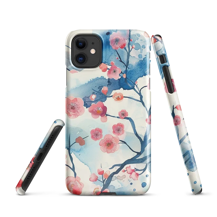 Traditional Japanese Watercolor iPhone Case - Pink Plum Blossom Cover product image (1)