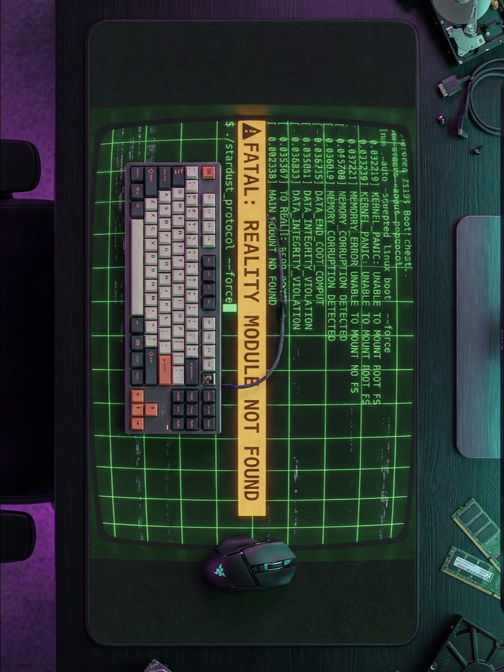 OBJECT 004: KERNEL_PANIC // DESK_COMMAND - Retro Terminal Gaming Deskmat product image (2)