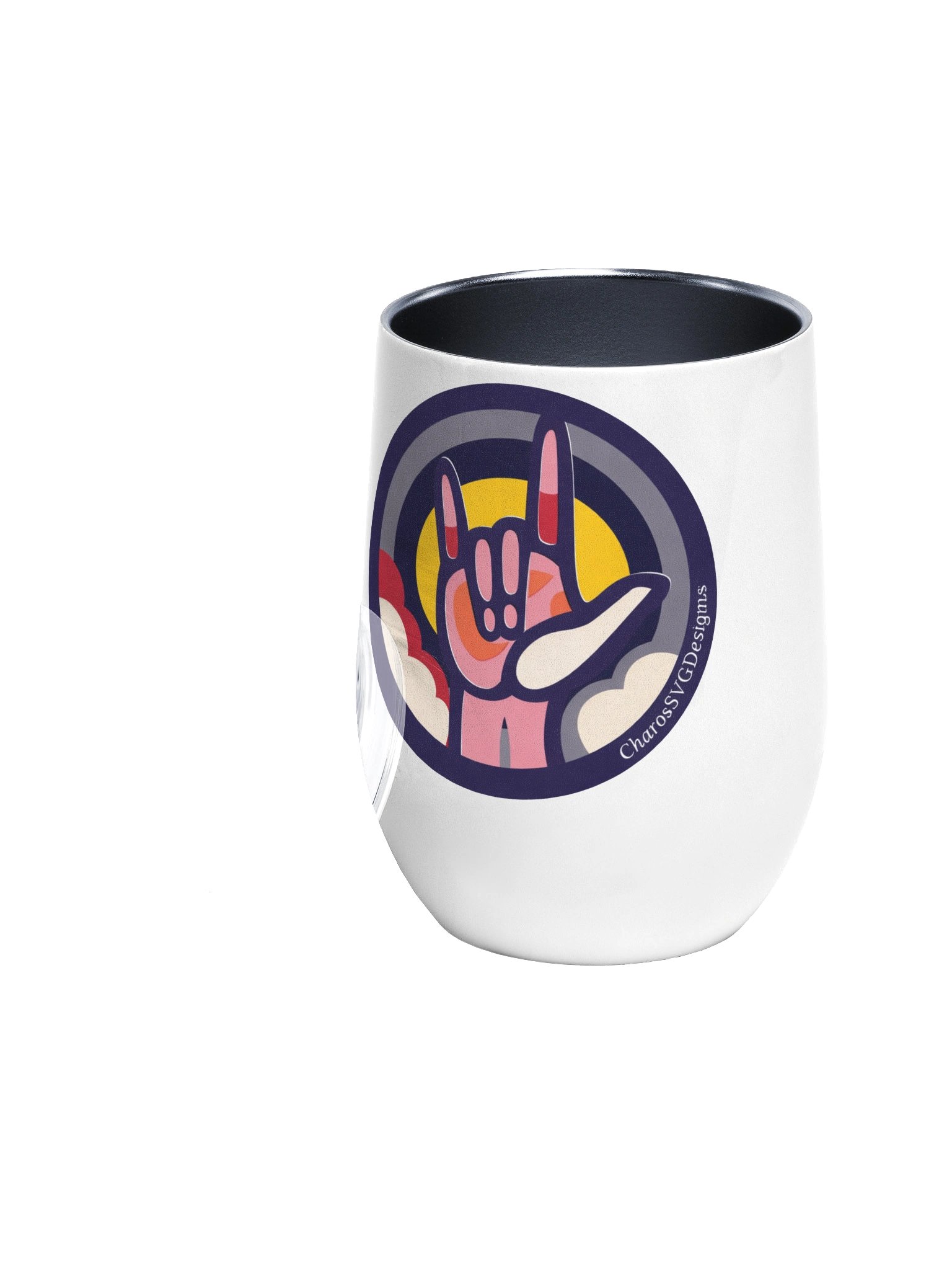 ASL I Love You to Infinity Tumbler | Sign Language Wine Tumbler | Love Without Words | Meaningful Gift | Deaf Community Inspired | 12 oz product image (1)