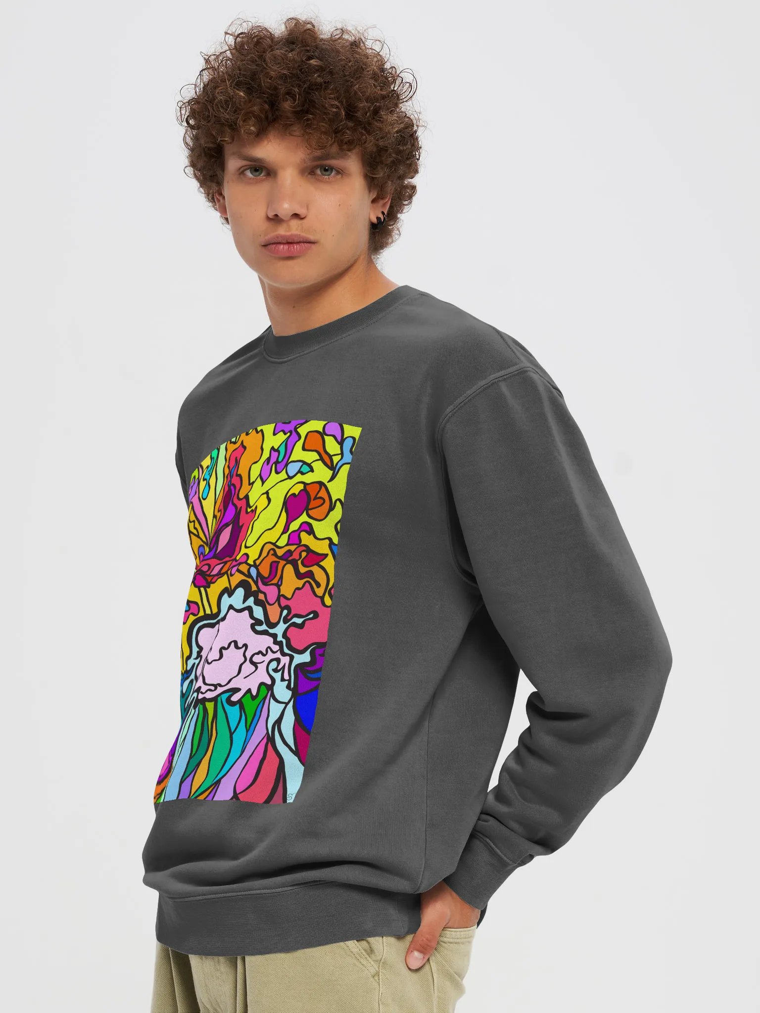 Vibrant Swirls Unisex Pigment Dyed Sweatshirt - Wave at Sunset product image (78)
