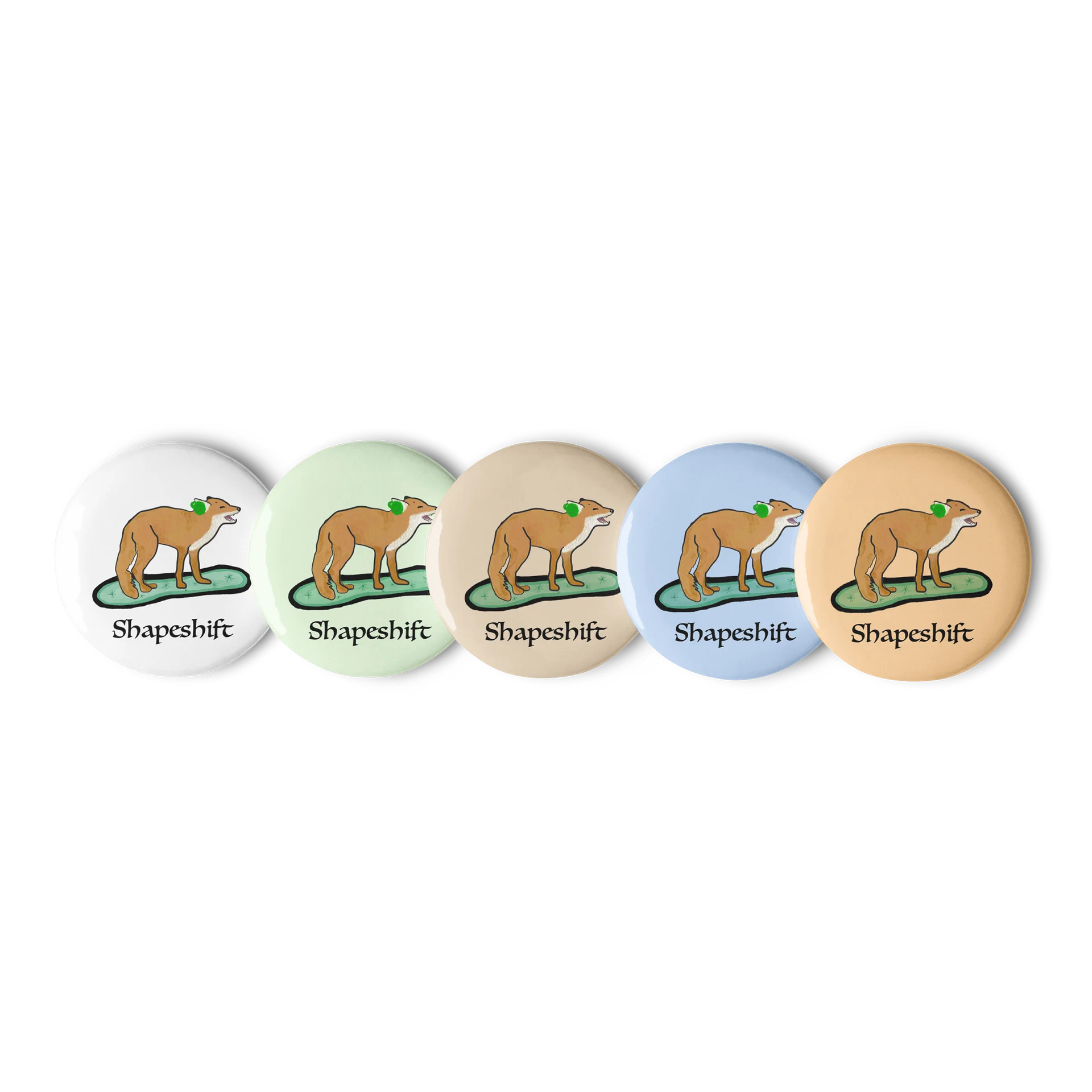Shapeshift Fox Button Pins 2.25" product image (1)