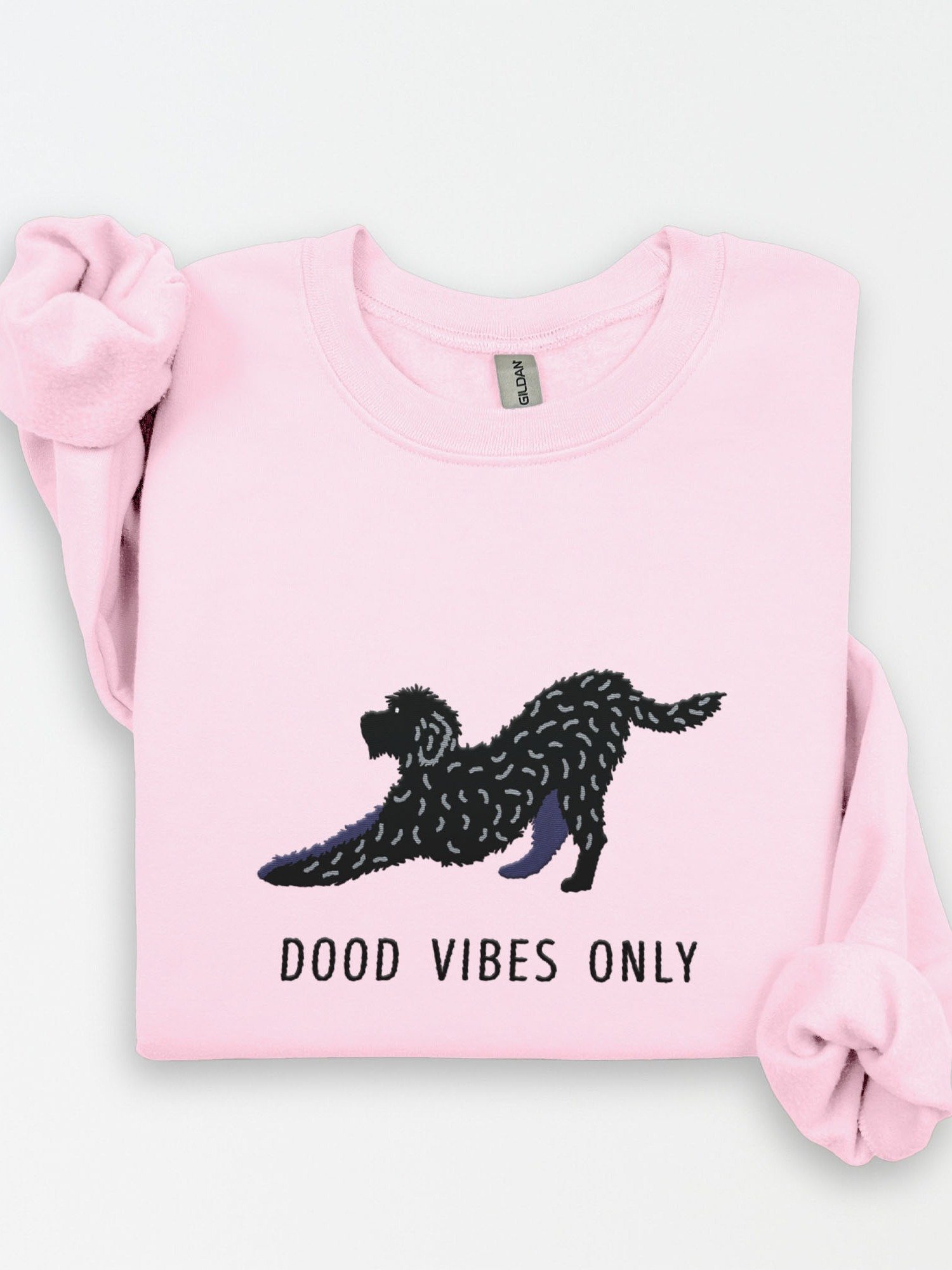 Dood Vibes Only Sweatshirt (Embroidered) of a Labradoodle(Black) product image (1)