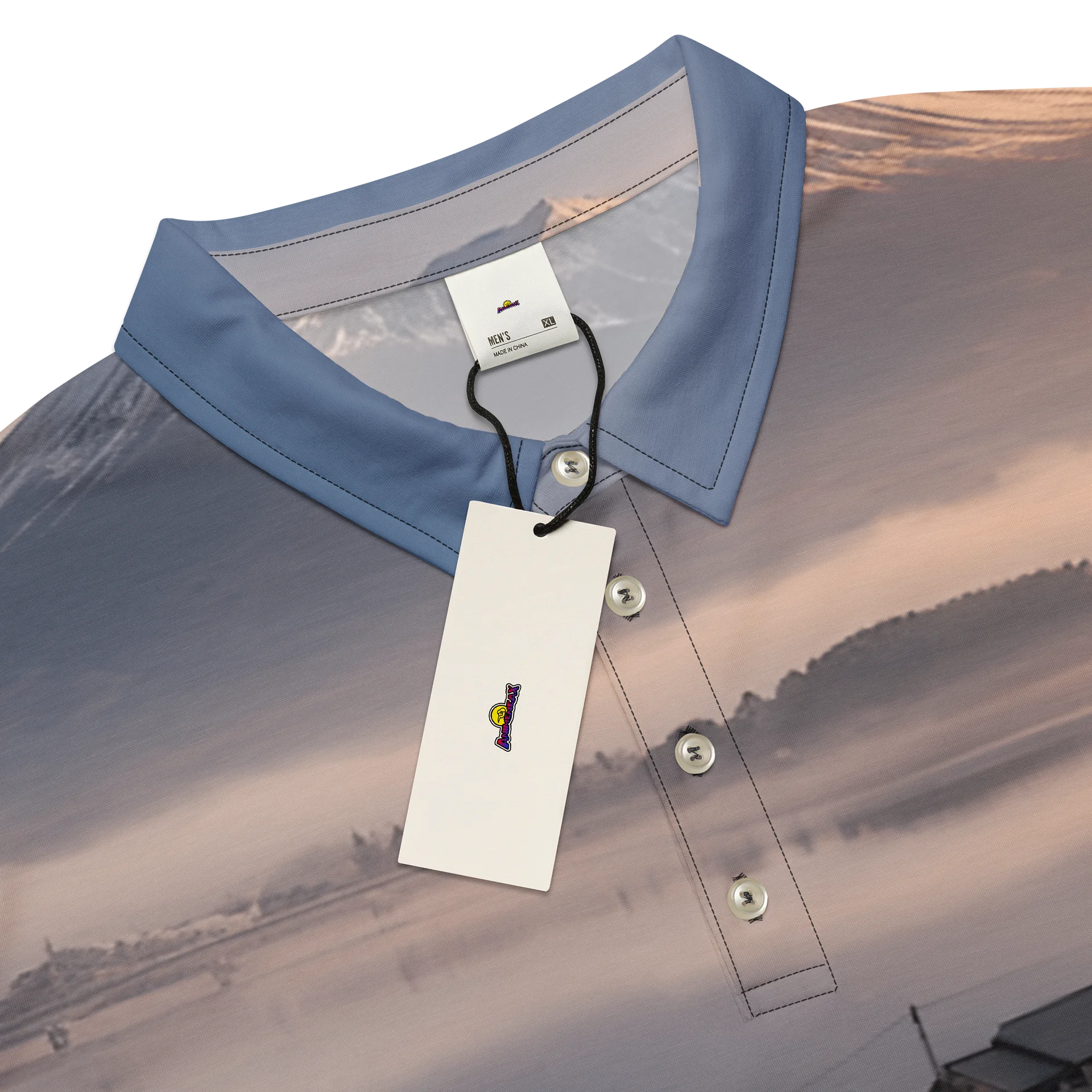 Men's Mount Fuji Slim Fit Polo Shirt | Printed Short Sleeve Collared Top product image (5)