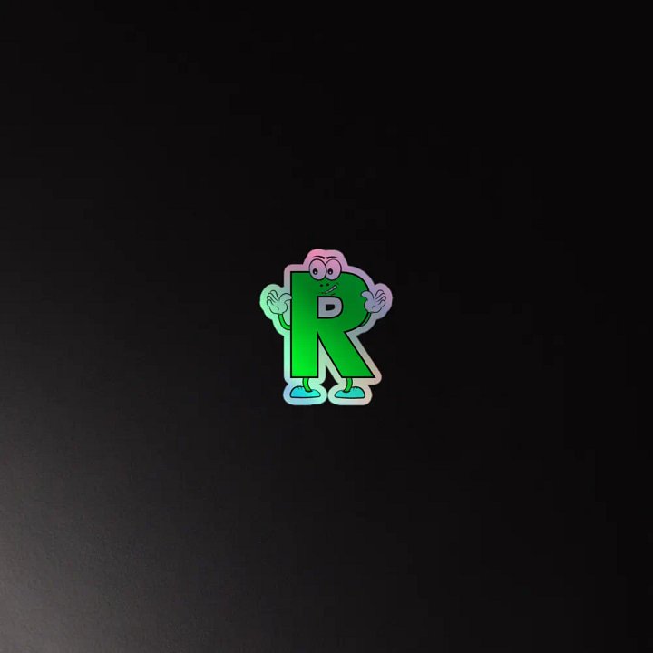 R Letter Cartoon Character Holographic Sticker product image (4)