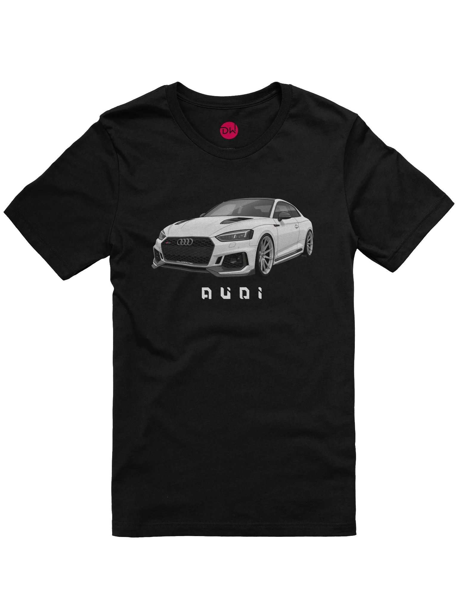 White Audi RS5 Shirt (Retro, Sketch, Silhouette) product image (3)