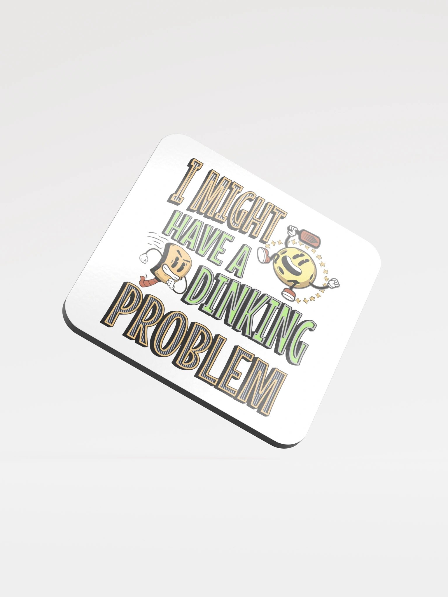 I Might Have A Dinking Problem Pickleball Whimsical Coaster Set product image (2)