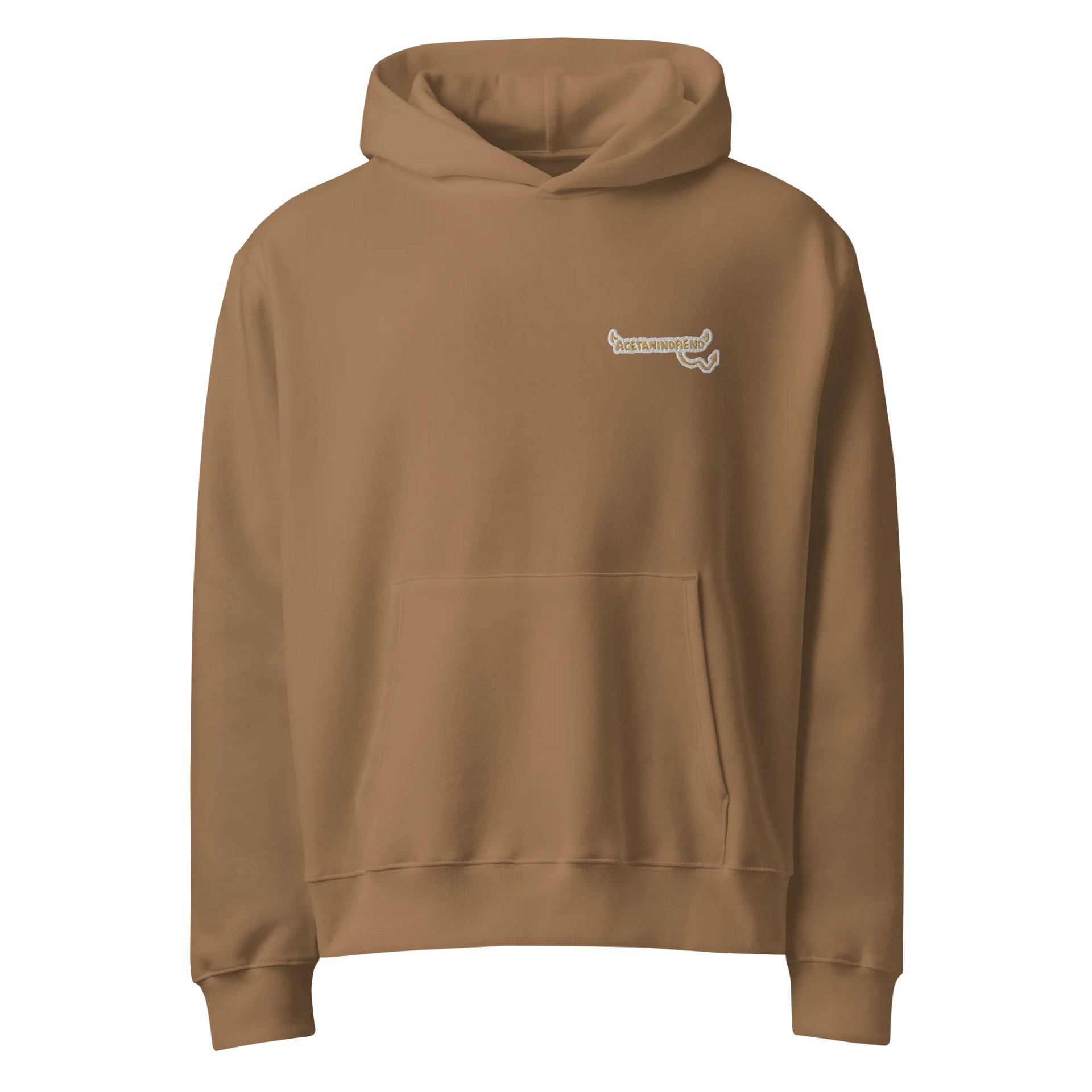 ACETAMINOFIEND hand written l.c. gold embroidered slouchy hoodie product image (1)