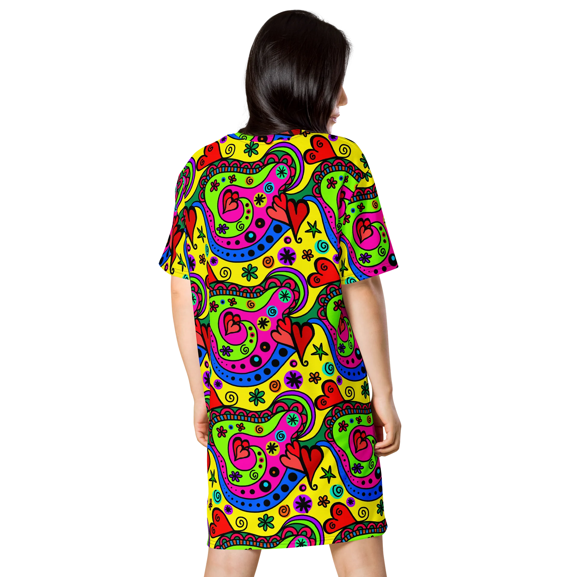 Vibrant Swirls T-Shirt Dress product image (4)