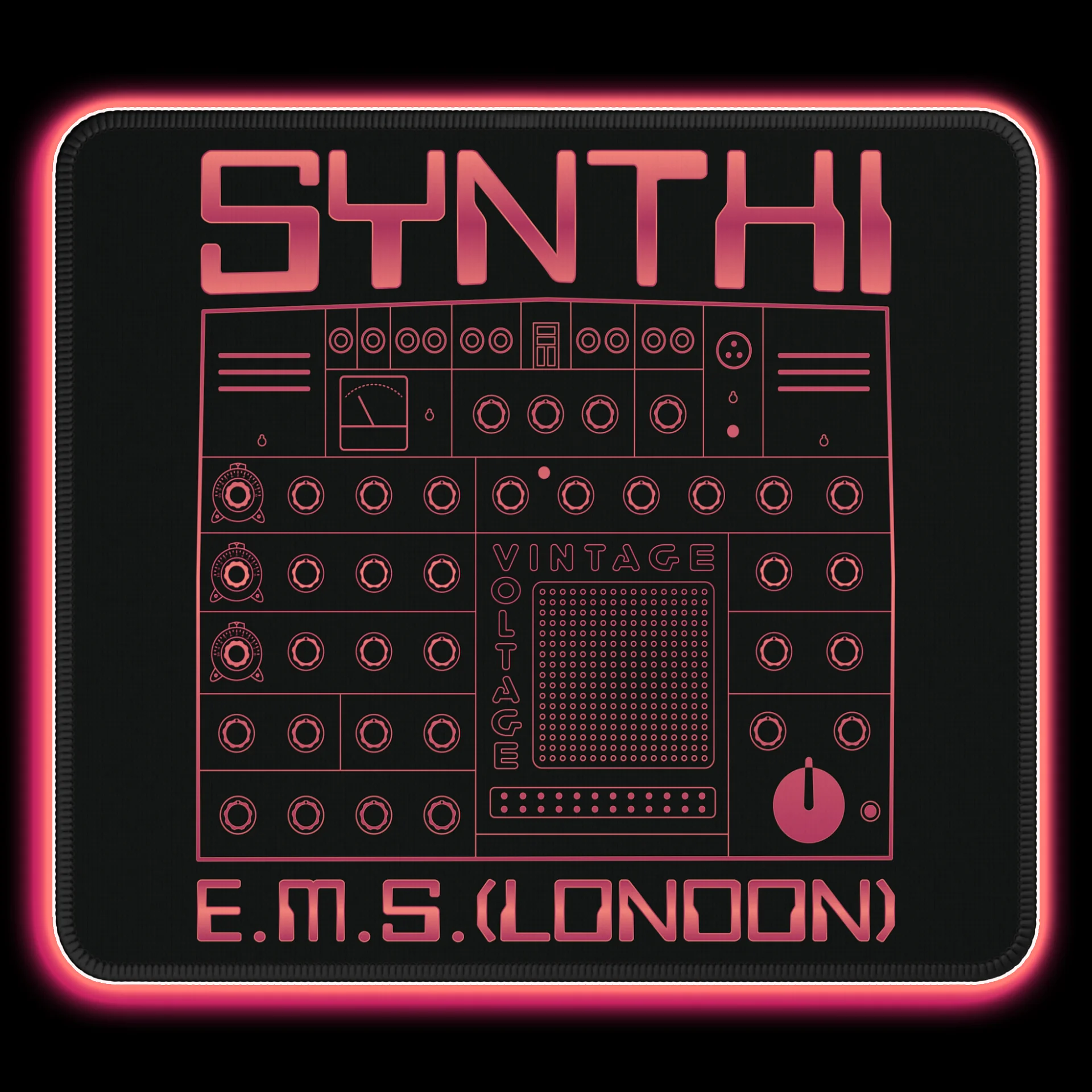 EMS Synthi Gaming Mouse Pad 18" - AKS VCS3 Electronic Music Studios (Vintage Analog Synth) product image (1)