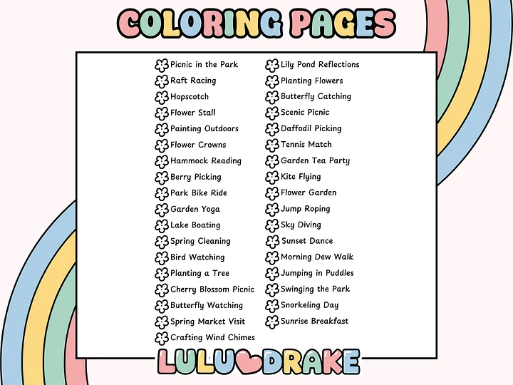 Fuzzy Buddies Spring Moments Coloring eBook, BIG PACK 35 Pages | ★ DIGITAL ★ product image (2)