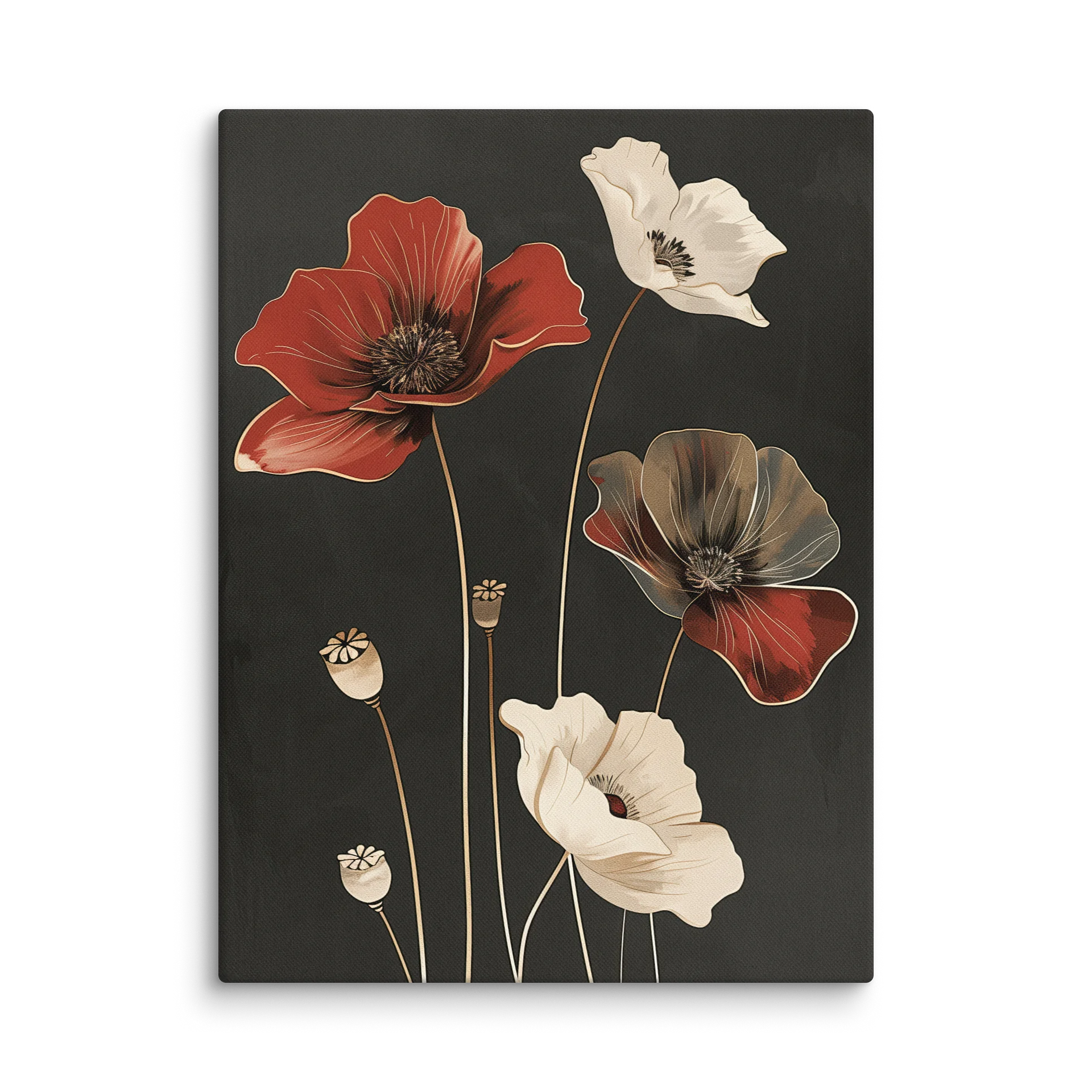 Poppy I: Canvas -Dark Moody Floral Wall Art product image (1)