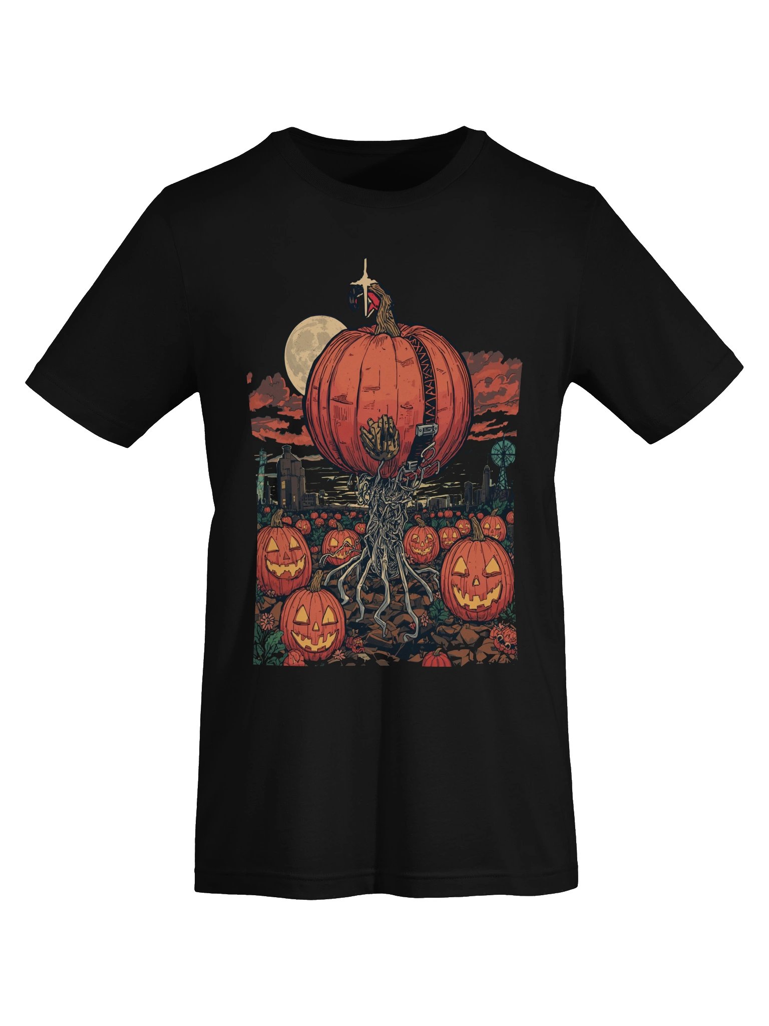 Moonlit Pumpkin City Halloween Lightweight T-Shirt product image (4)