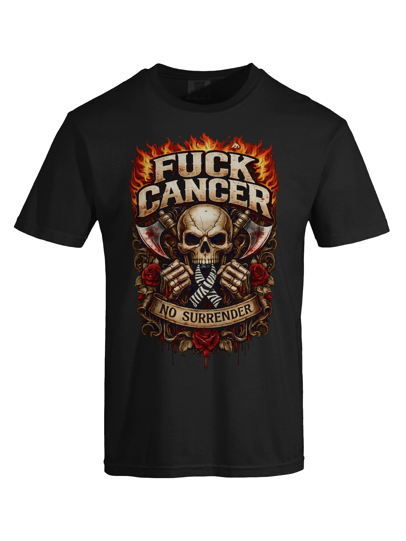 NO SURRENDER “F*CK CANCER” HOODIE (Zebra Ribbon Edition) product image (7)