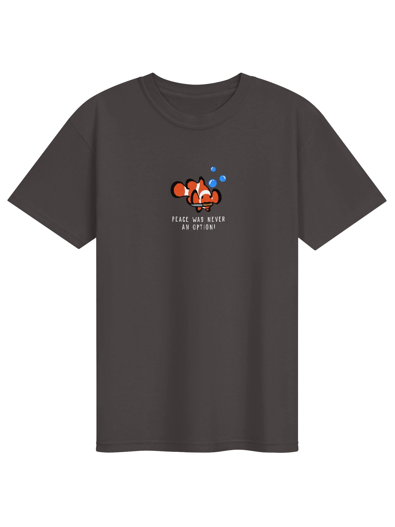 Peace Was Never an Option Clownfish Embroidered Premium Shirt | Saltwater Reef Aquarium Fish & Marine Life Apparel product image (4)