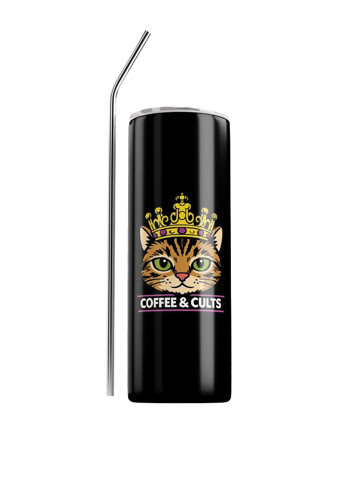 Coffee & Cults With Queen Gloria Logo Reusable Tumbler With Metal Straw product image (1)